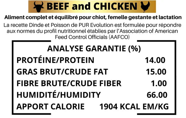 Bœuf & Poulet (formule chiot/gestation) - Pür Évolution