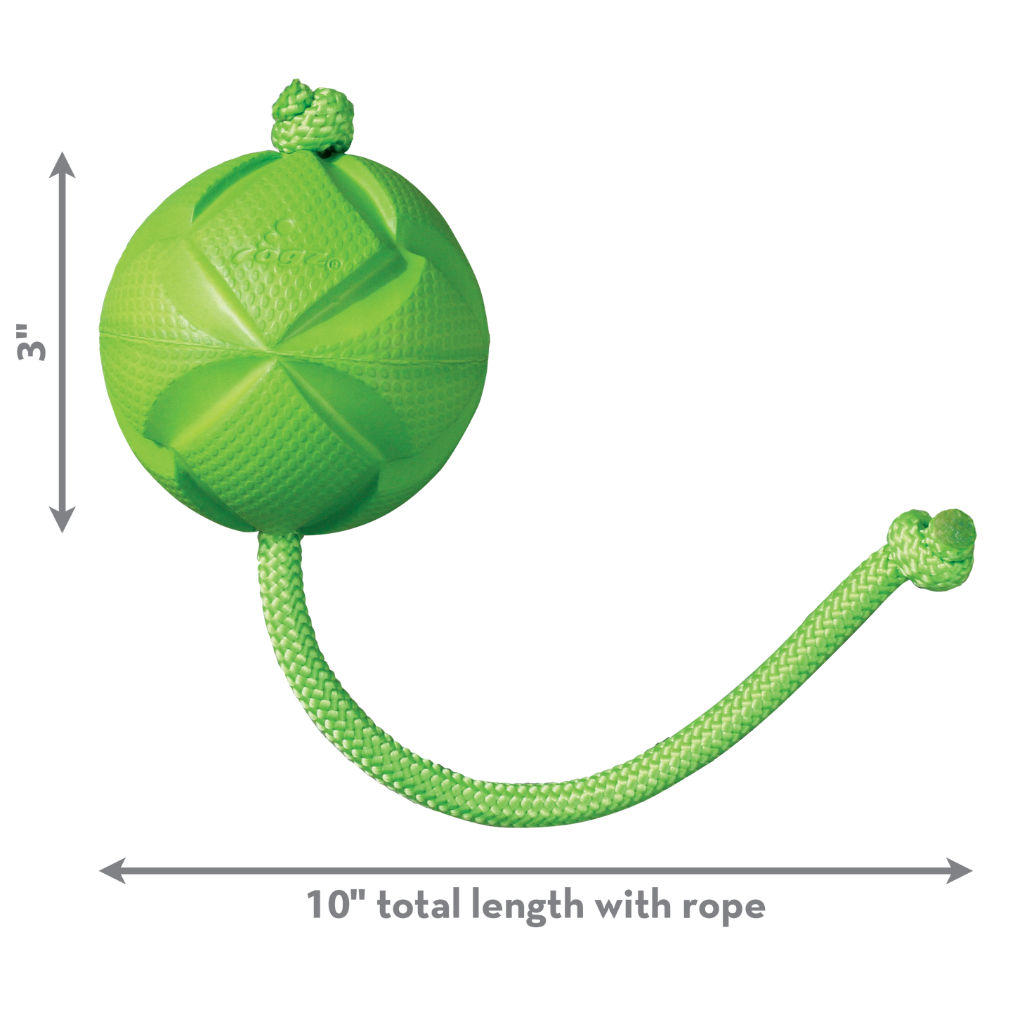 ROGZ FLINGZ BALL W/ ROPE BY KONG