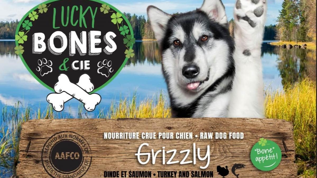 Grizzly - Nourriture crue (dinde et saumon) - Lucky Bones