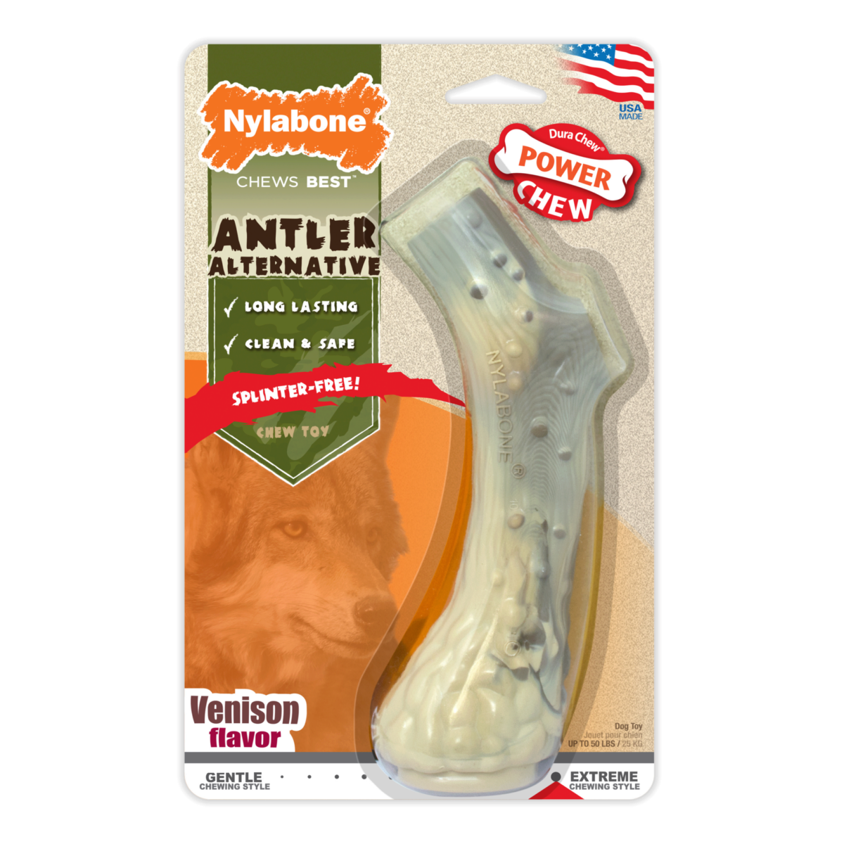 Power chew antler (venaison) - Jouet à macher - Nylabone