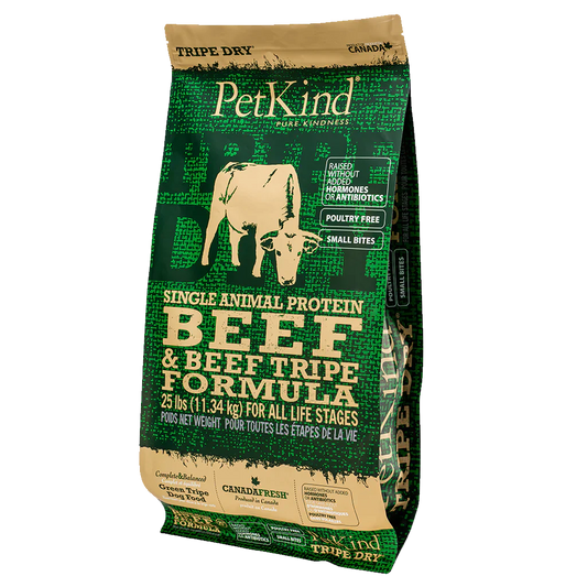 Formule de bœuf et de tripes de bœuf à protéines uniques - PetKind (DISPONIBLE EN 2 FORMATS)